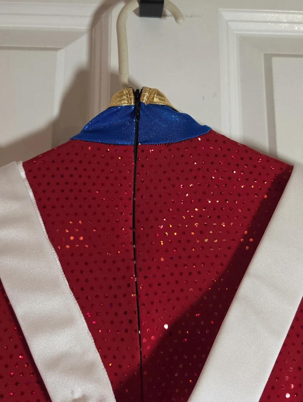 Girl's Red White Blue Toy Soldier Sequin Dance Costume With Hat